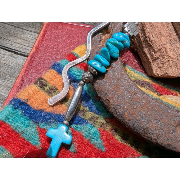Vintage Southwestern Turquoise Blue Bookmark, Book Lover Gift - Picture 6 of 10